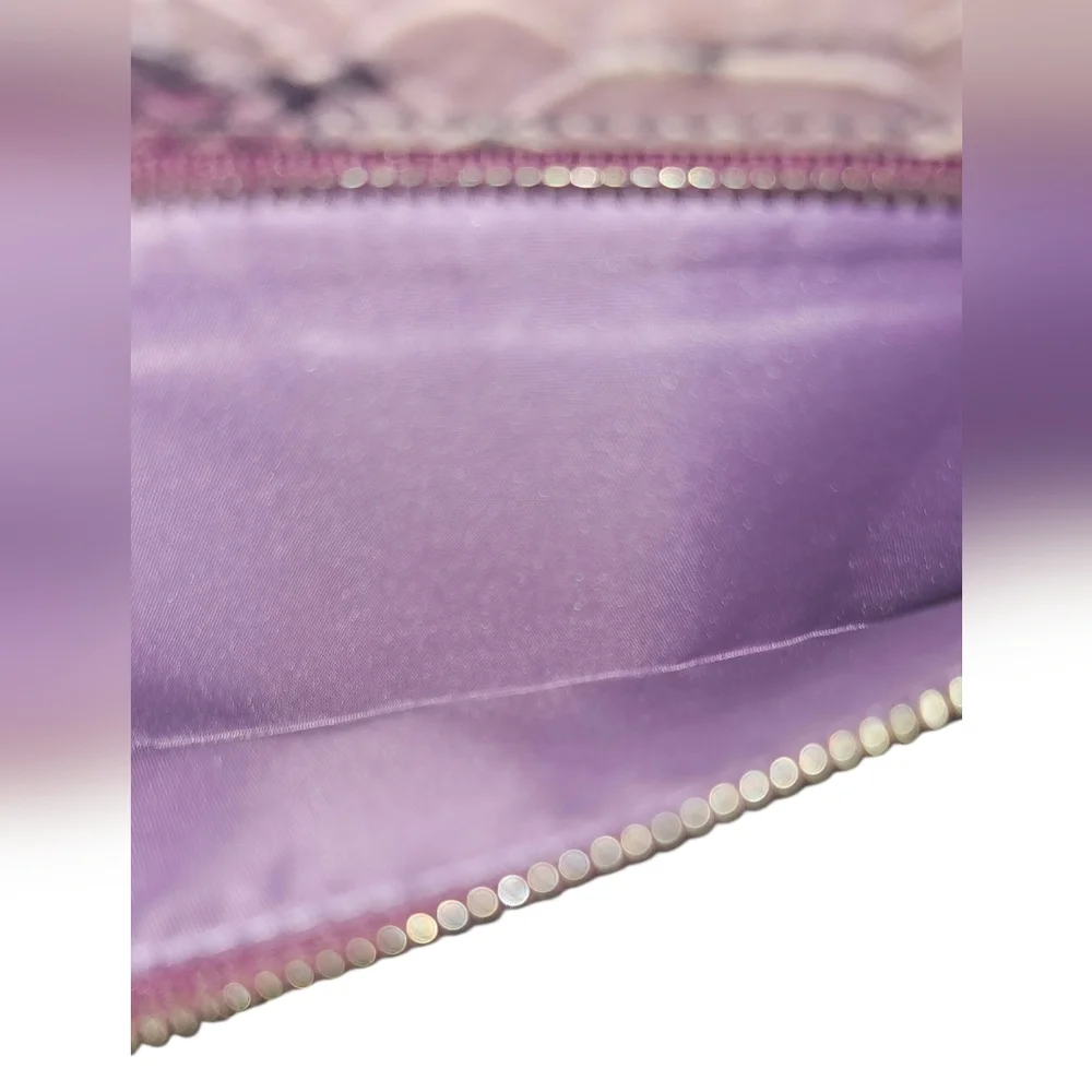 COACH Python Embossed Leather Continental Long Wallet Plum Purple Exotic Flap - Picture 7 of 14